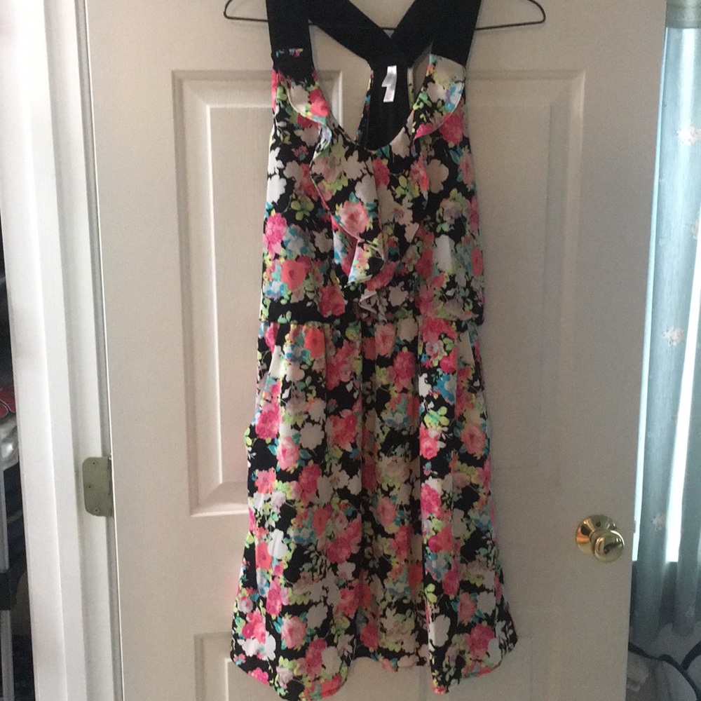 Xhilaration size large ruffle floral dress NWT